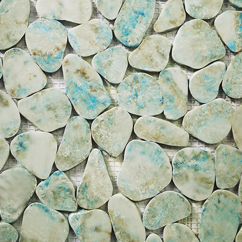 Factory Sliced Resin Pebble Free Style Mosaics for Kitchen Bathroom Indoor Outdoor Resin Mosaic Tiles