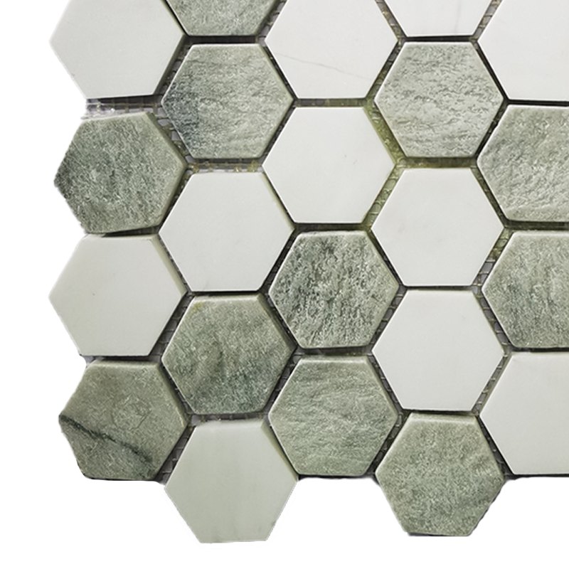 Mosaic Factory support customization hexagon marble resin mosaic tiles for wall floor decoration