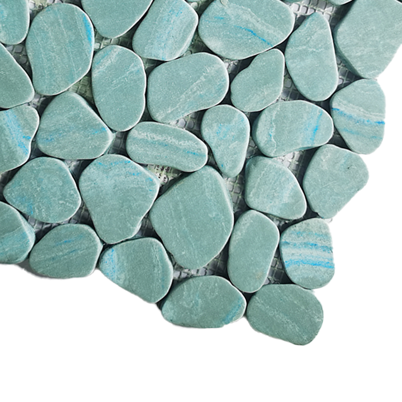 Multiple styles Sliced Resin Pebble Mosaic For Bathroom Indoor Outdoor Stone Tiles