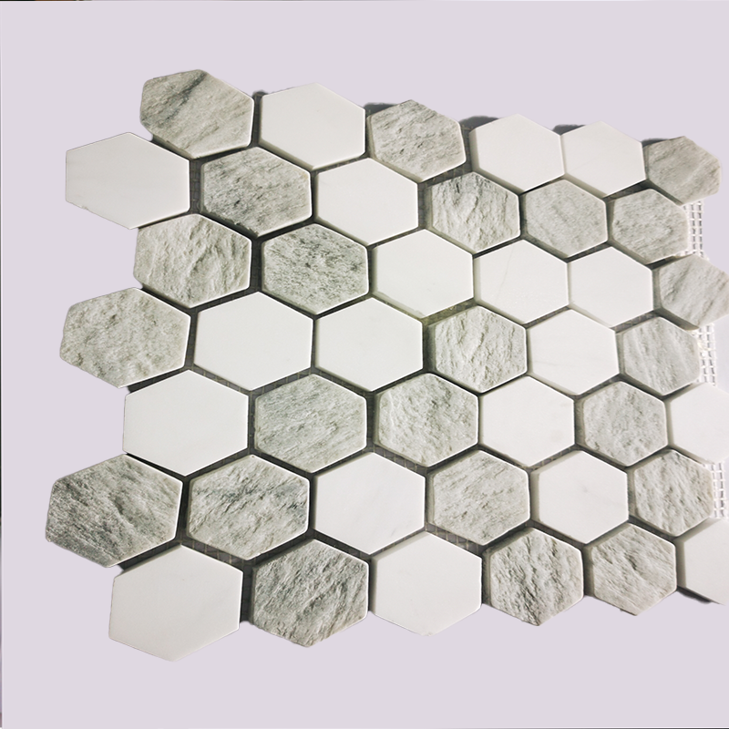 Mosaic Factory support customization hexagon marble resin mosaic tiles for wall floor decoration