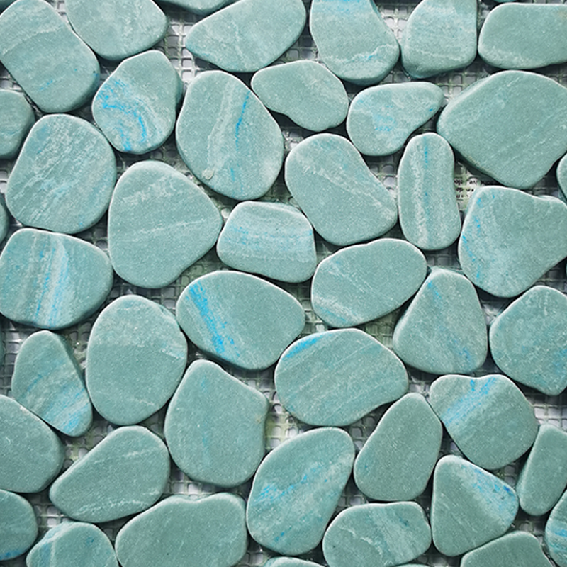 Multiple styles Sliced Resin Pebble Mosaic For Bathroom Indoor Outdoor Stone Tiles