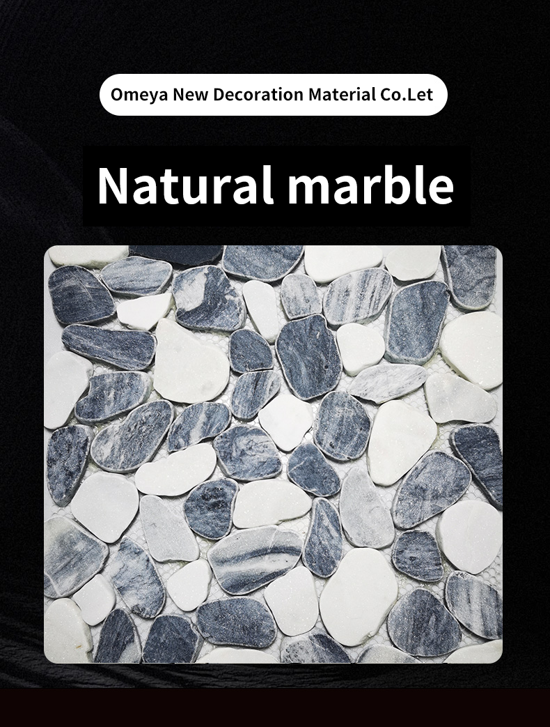 Factory Irregular Shape Pebble Matte Surface Mosaic Natural Marble Mosaic Tiles  For Bathroom Indoor Outdoor Floor