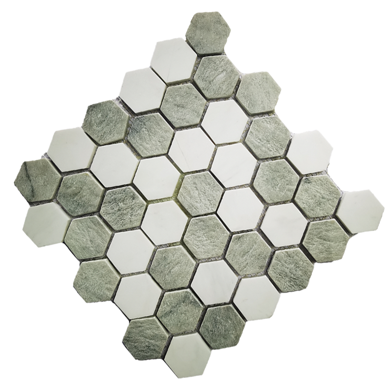 Mosaic Factory support customization hexagon marble resin mosaic tiles for wall floor decoration