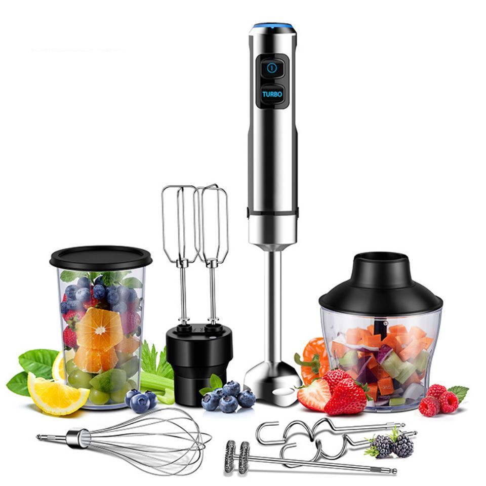 Handheld Hand Blender 1200W Immersion Blender Mixer with Attachments: Stainless Steel Blade With 7 in 1 Hand Blender