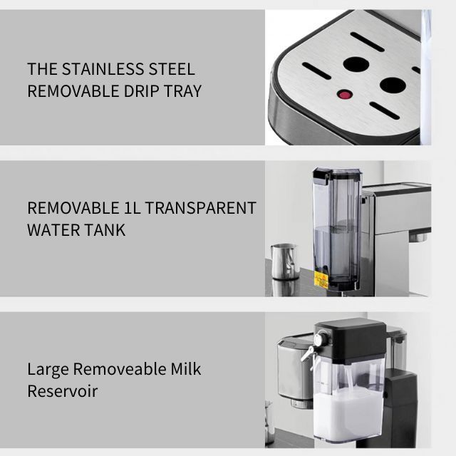 Iced Coffee Maker Professional Espresso Maker with Milk Frother Steam Wand Compact Coffee Machine