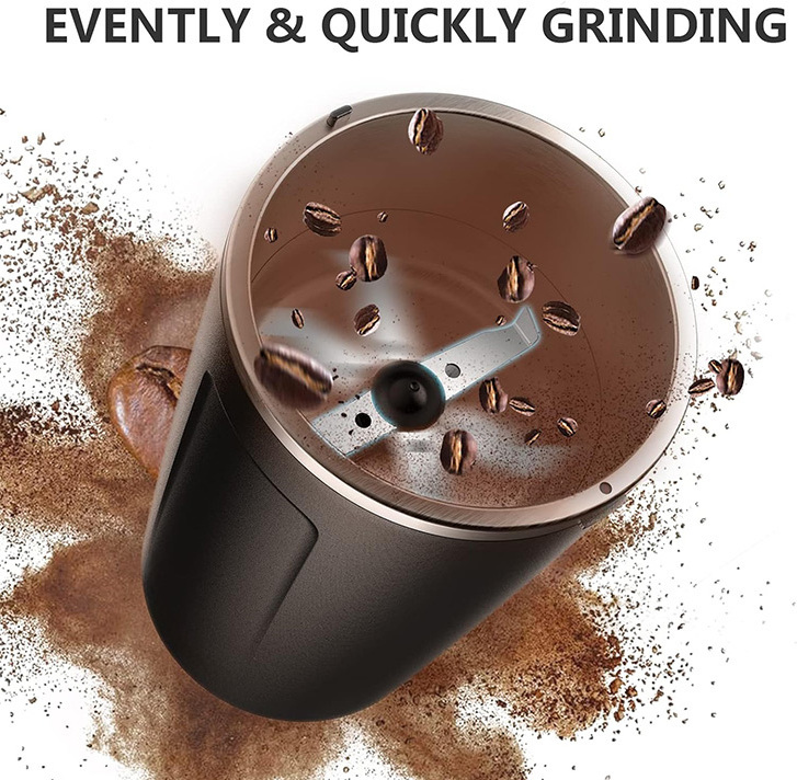 Stianlees Steel Food Grinder Coffee Beans Blender Espresso Latte Noiseless Operation Spices Herbs Portable Kitchen Grinder