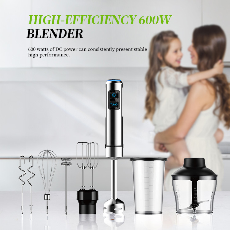 Handheld Hand Blender 1200W Immersion Blender Mixer with Attachments: Stainless Steel Blade With 7 in 1 Hand Blender