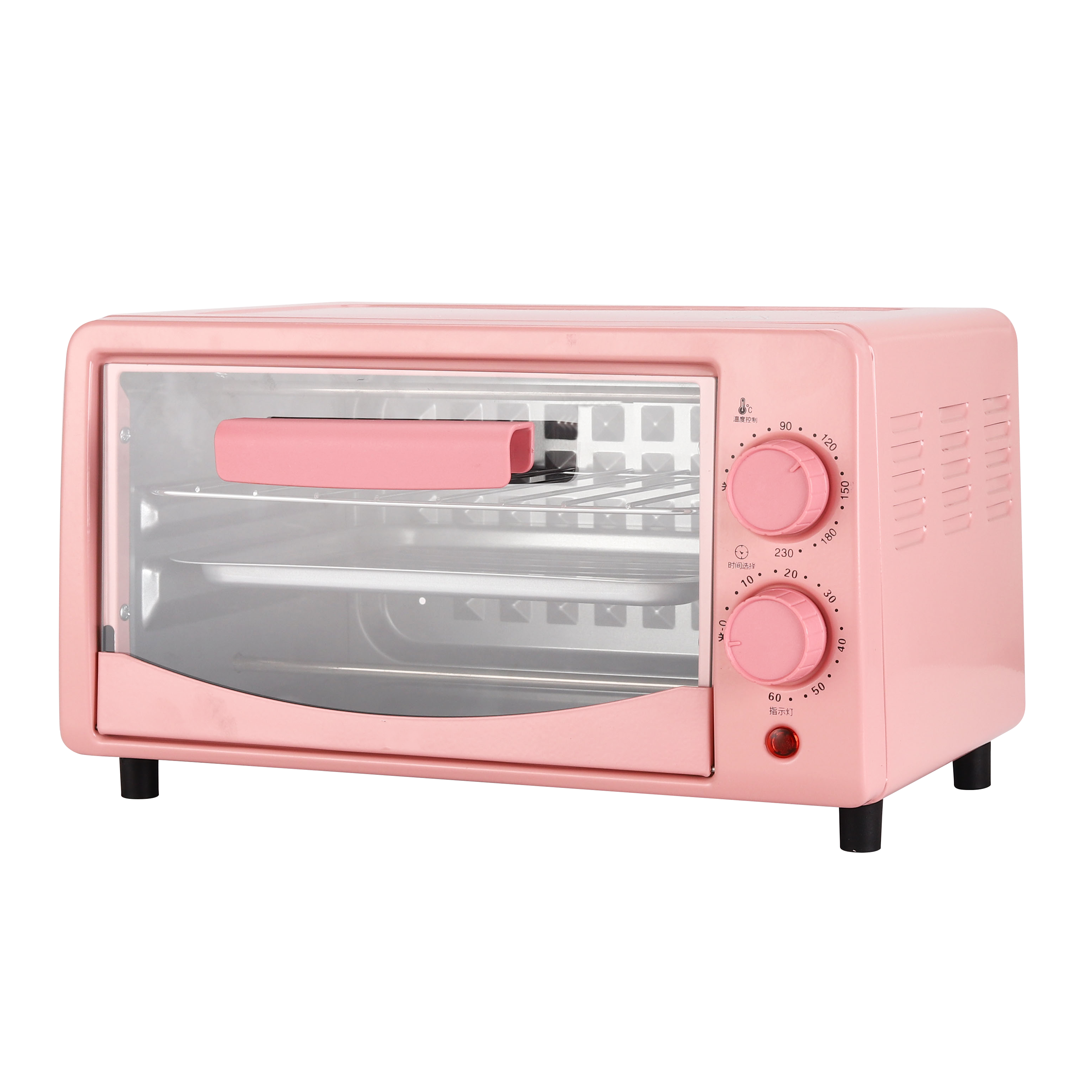 2 Slice 12L Portable Electrical Mini Toaster Oven for Bread Baking Element Metal Steel Glass