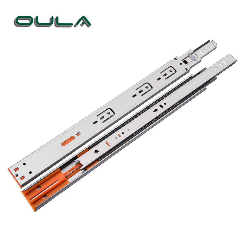 Full extension stainless steel soft closing cabinet drawer slides locking sliding with double springs