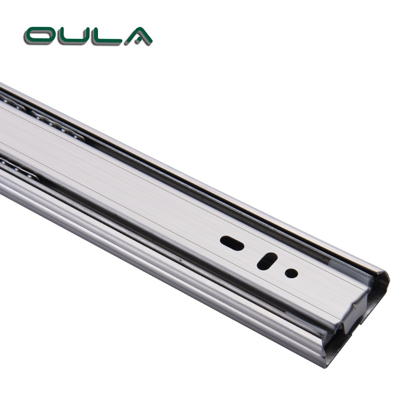 Full extension stainless steel soft closing cabinet drawer slides locking sliding with double springs