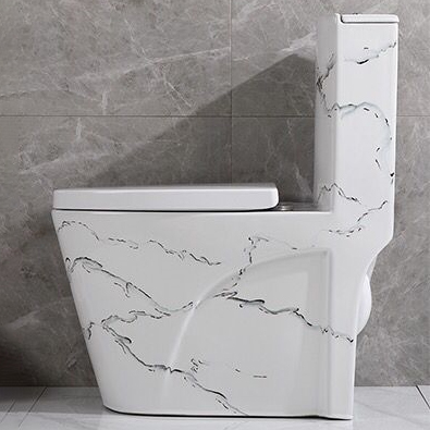 Sanitary wares one piece siphonic flushing floor mounted colored bathroom toilet bowl ceramic marble toilet