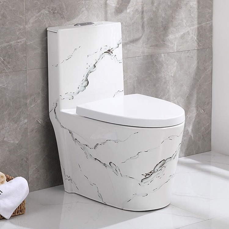 Sanitary wares one piece siphonic flushing floor mounted colored bathroom toilet bowl ceramic marble toilet