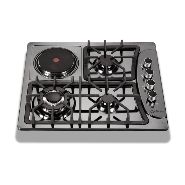 gas and electric combi stove 4 burners kitchen cooker built-in stainless steel gas hob cooker gas stove cooktop