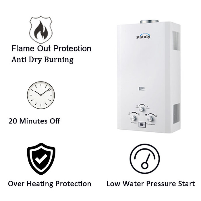 2024 Outdoor Camping Caravan 6L8L13L20L Portable Ignition Instant Tankless LPG NG Smart Shower Gas Hot Water Heater