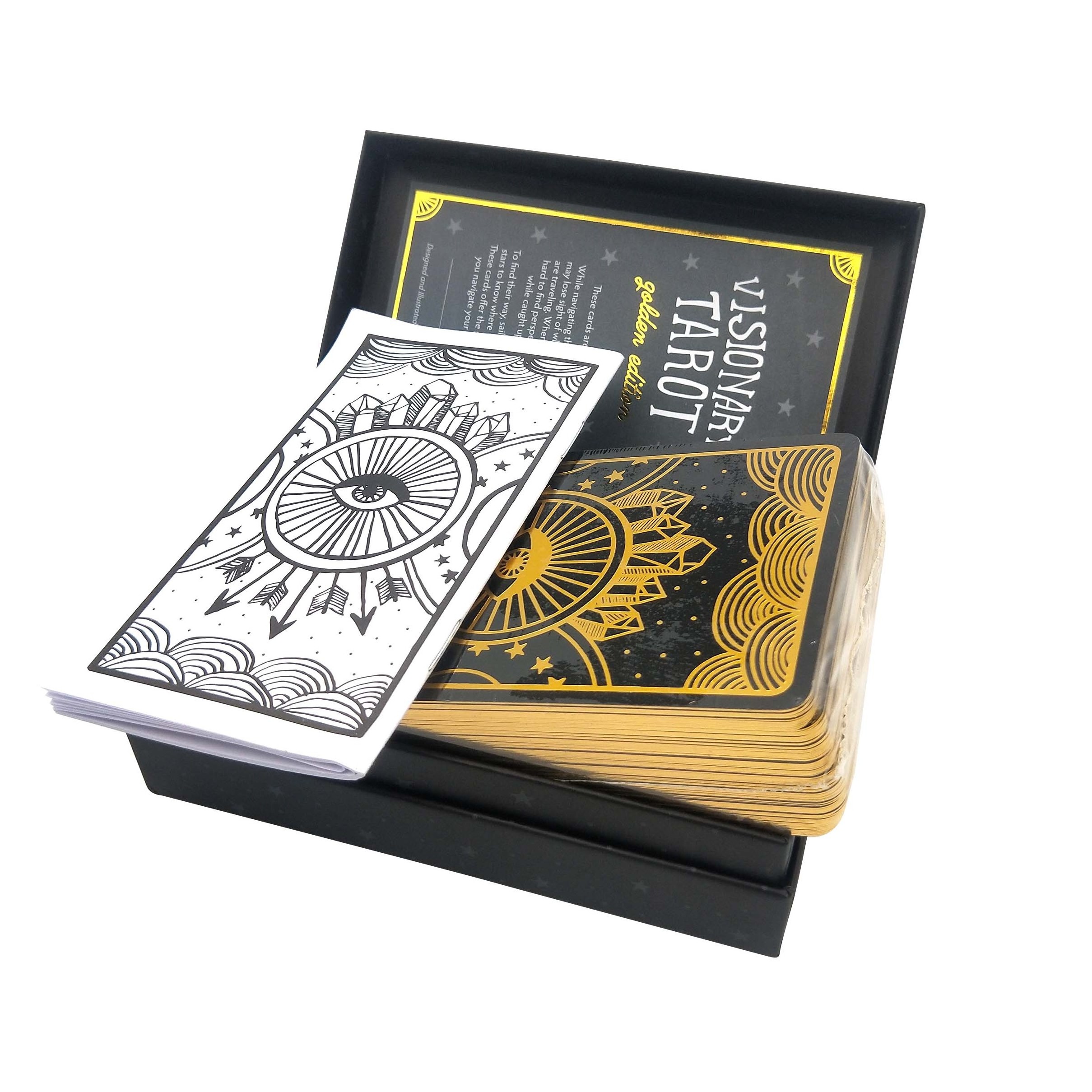 Wholesale custom gold foil and gold gilt edges tarot cards decks print