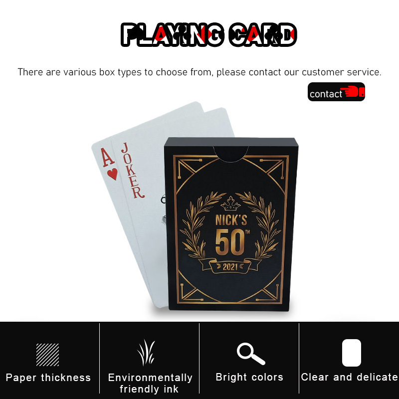 Free Sample Custom Printing Personalized Design And LOGO High Quality Paper Marked Poker Playing Card