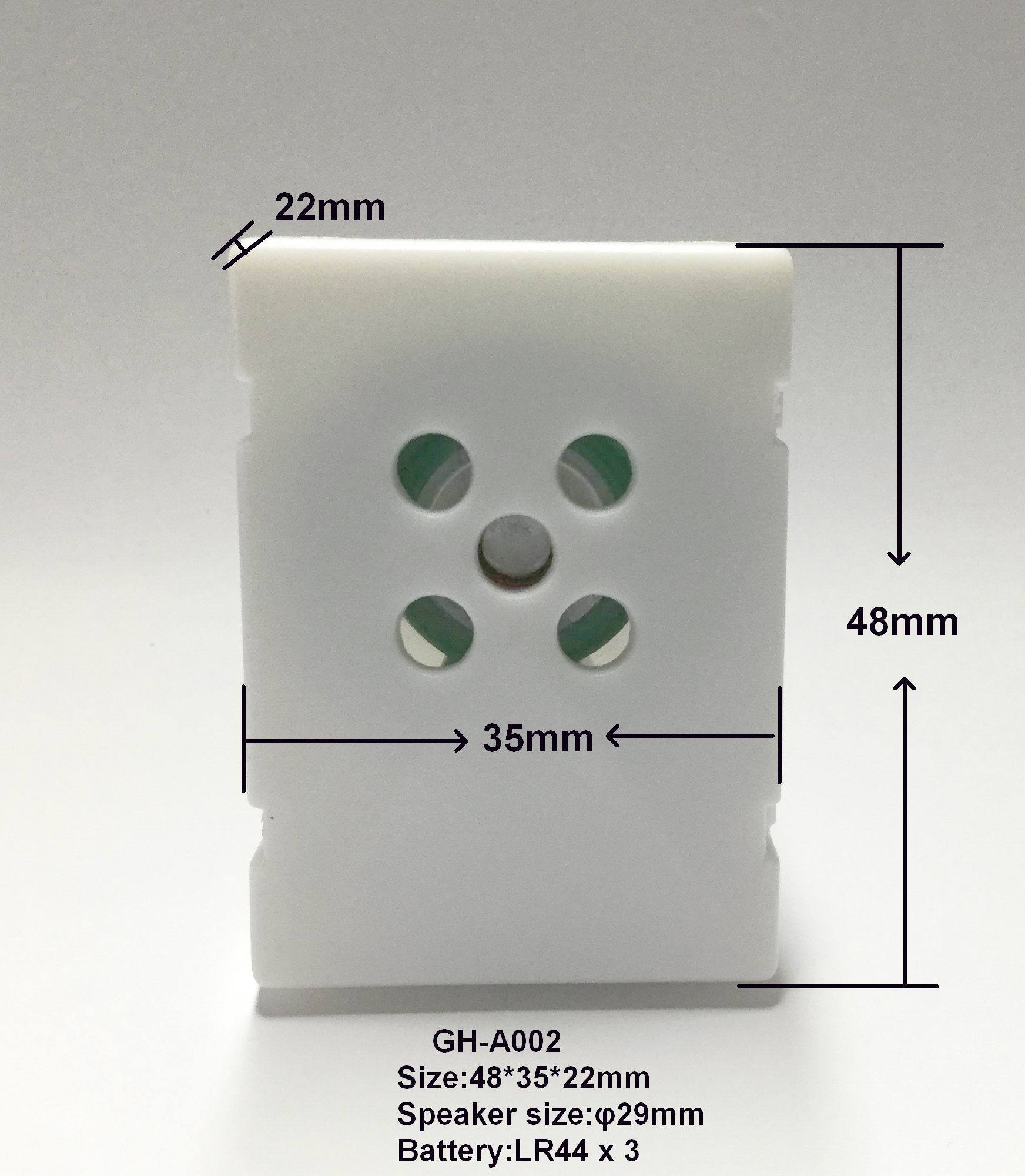 A012-programmable sound ic sensor sound box with external key flashing led light