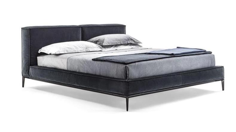 Italian designer king and queen size platform bed sets with upholstered headboard