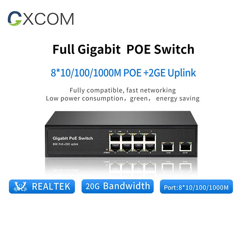 Top quality OEM/ODM 802.3af/at gigabit Ethernet PoE switch 48V 8 16 24 port 10/100/1000Mbps PoE network switch for IP Camera