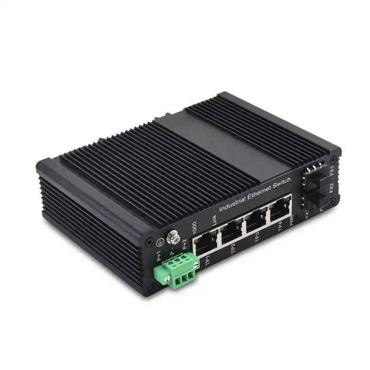 Professional Industrial poe switch 4 ports 1000M with 2 SFP uplink din rail Industrial PoE switch