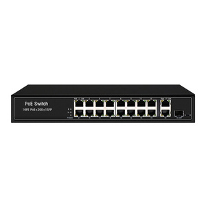 Manufacturer 16 rj45 port 100gb enterpriseclass  poe network ethernet switch plus 2 gigabit uplink port