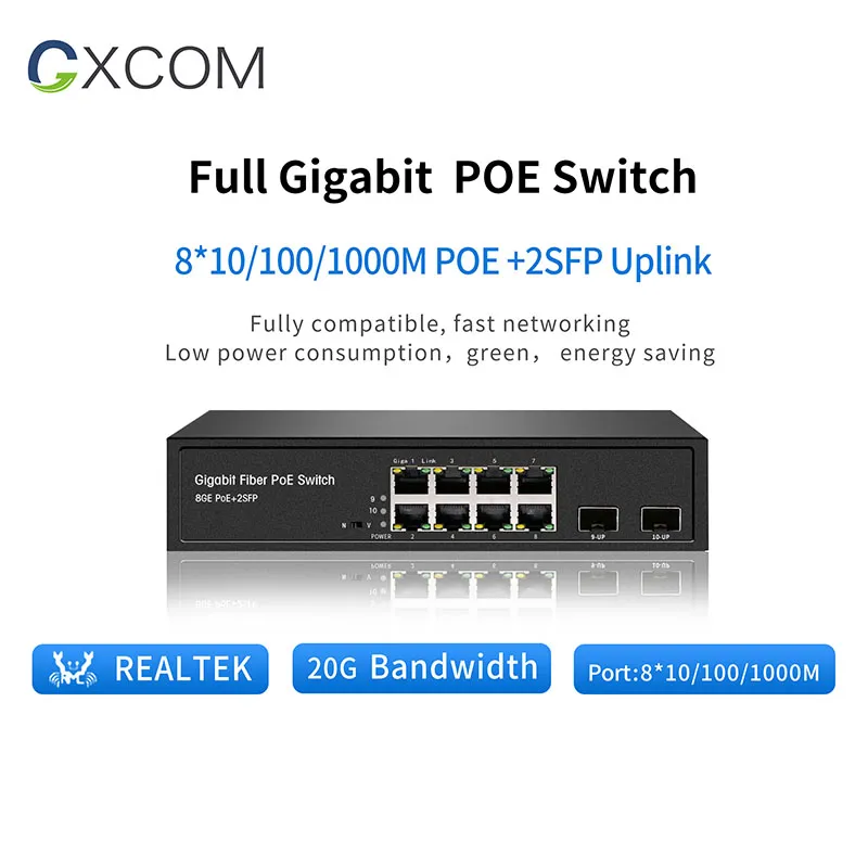 Top quality OEM/ODM 802.3af/at gigabit Ethernet PoE switch 48V 8 16 24 port 10/100/1000Mbps PoE network switch for IP Camera