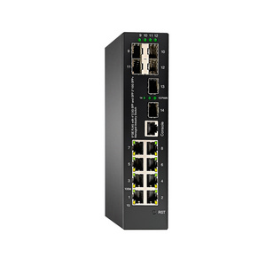 10G/2.5G Industrial gigabit Ethernet managed Poe switch 8 port+ 4 x2.5G + 2 x 10Gb uplink dual DC 12~54V network switch