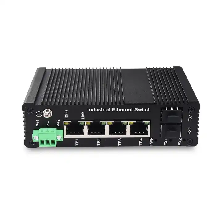 Professional Industrial poe switch 4 ports 1000M with 2 SFP uplink din rail Industrial PoE switch