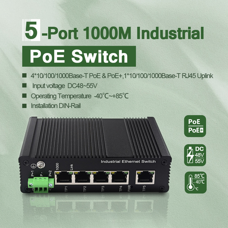 10/100/1000mbps Gigabit Network Ethernet Switch 5 Port Industrial Switch Din Rail