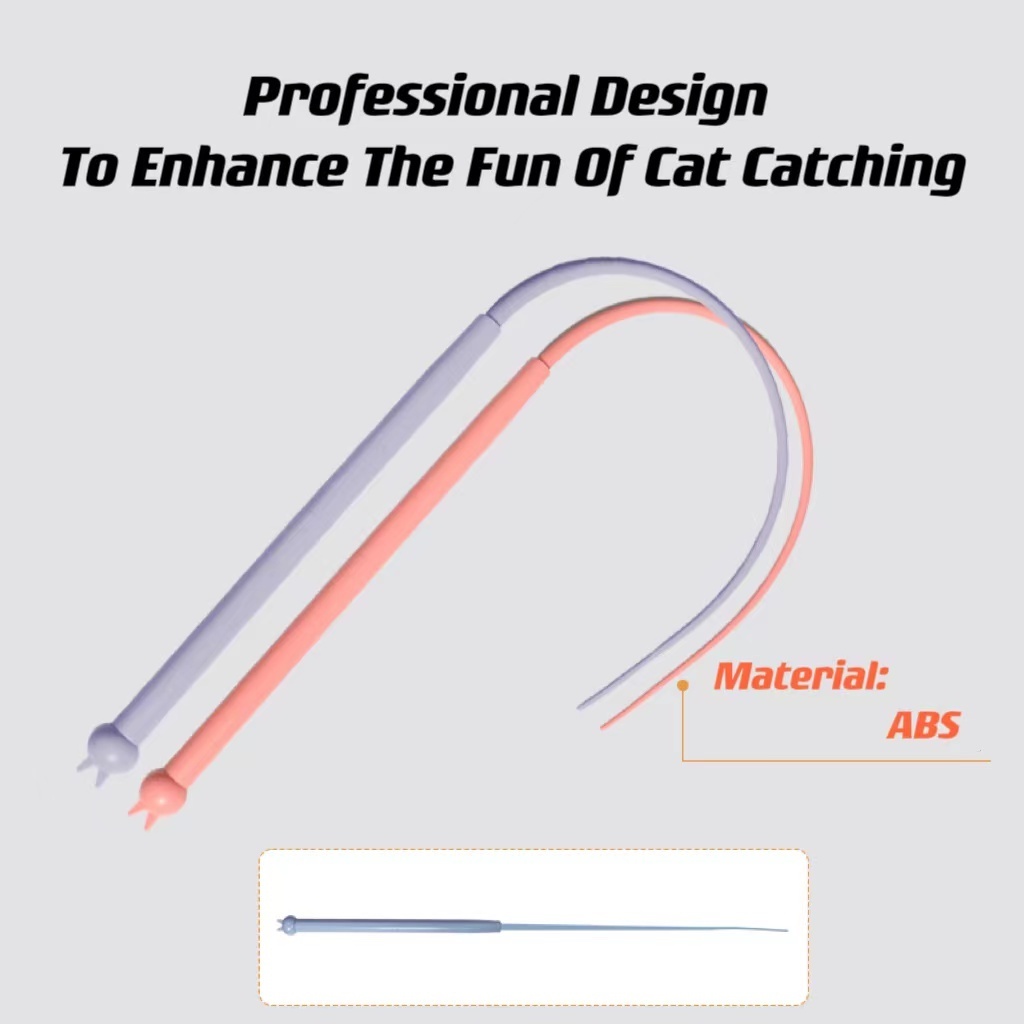 Silicone Cat Toy Wand Interactive Toys for Indoor Cats Silicone Tail Teaser Toy for Bored Adult Cats Safe