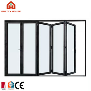 Aluminum double open hinges folding swing casement sliding doors