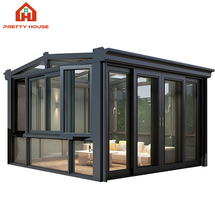 Aluminum tempered glass gazebo sunrooms glass houses