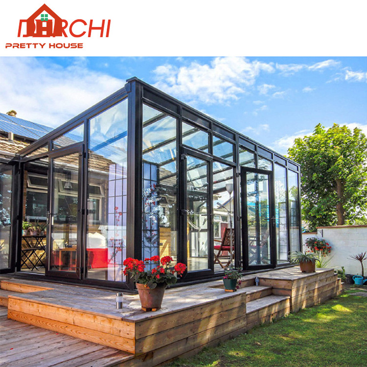 Aluminum tempered glass gazebo sunrooms glass houses