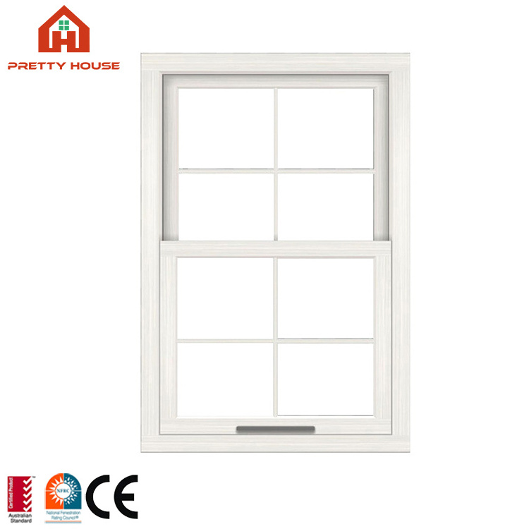 American Replacement Top Hung Sash Window Aluminum Exterior Vertical Sliding Double Single Hung Windows With Screen