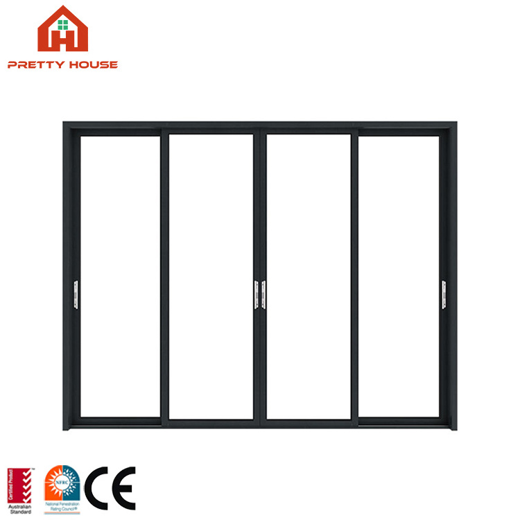 Modern outdoor greenhouse glass sliding doors aluminum interior transparent glass sliding doors