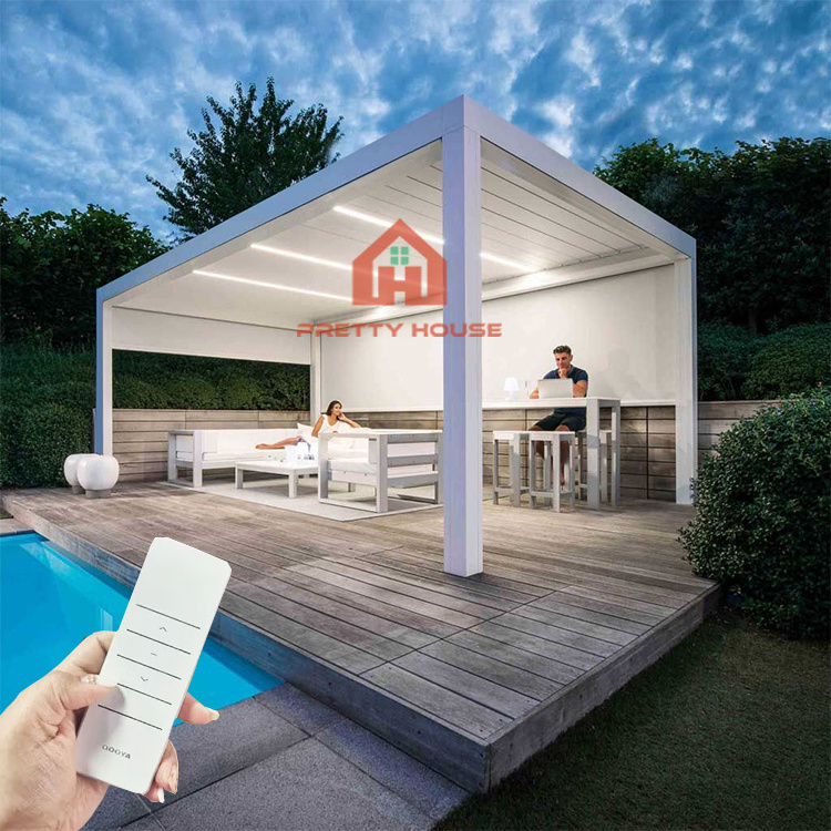 3x3 3x4 3x5 3x6 4x3 4x4 4x5 4x6 5x3 5x4 pergola kits outdoor aluminum motorized Bioclimatic louvered roof pergola with screen