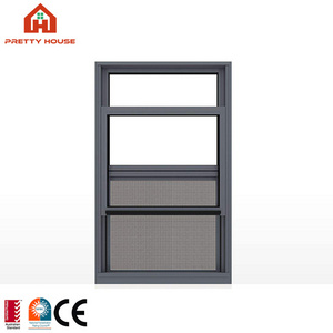 American Replacement Top Hung Sash Window Aluminum Exterior Vertical Sliding Double Single Hung Windows With Screen