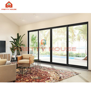 Modern outdoor greenhouse glass sliding doors aluminum interior transparent glass sliding doors