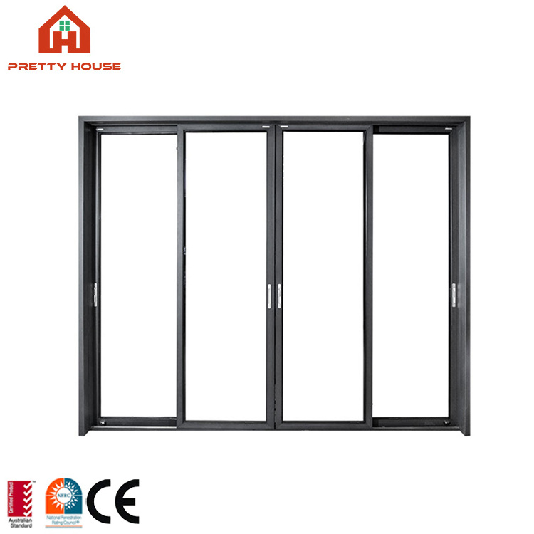 Modern outdoor greenhouse glass sliding doors aluminum interior transparent glass sliding doors