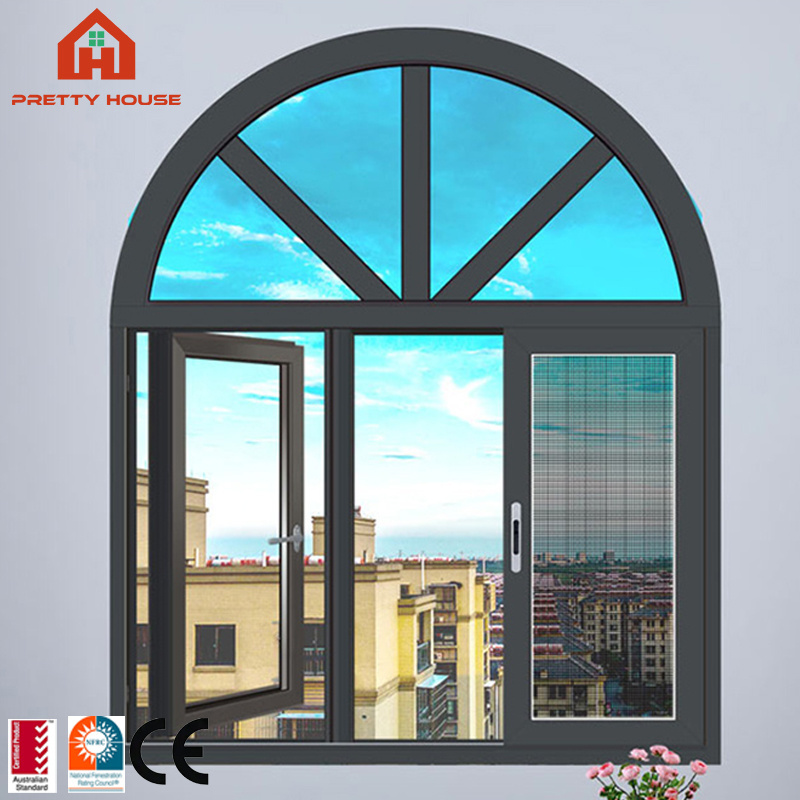 European aluminium arch house casement windows