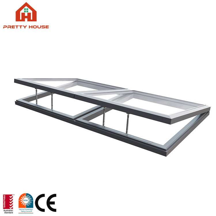 Automatic Commercial Sliding Skylight Patio Enclosure Restaurant Retractable Telescopic Roof System