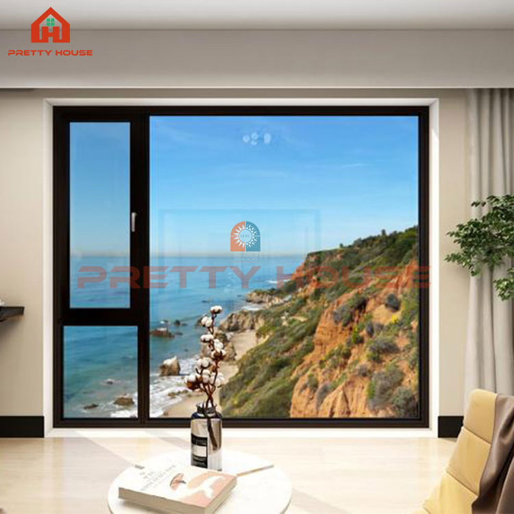 Hurricane impact house window glass design aluminum double glass casement window