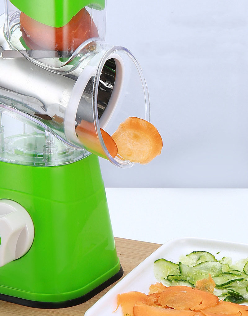 ABS Stainless Steel Multifunctional Rotary Manual Fruit And Vegetable Cutter 3 In 1 Manual Drum Vegetable Cutter