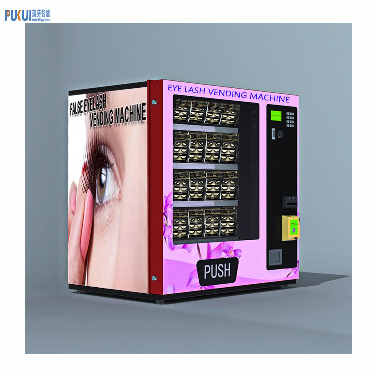 Mini tabletop machines beauty cosmetic nail polish table top wig eye lash snacks eyelash vending machine custom