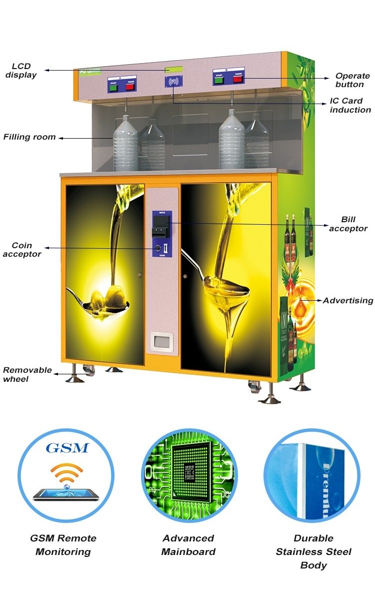 Four Outlets Peanut Olive Oil Vending Machine