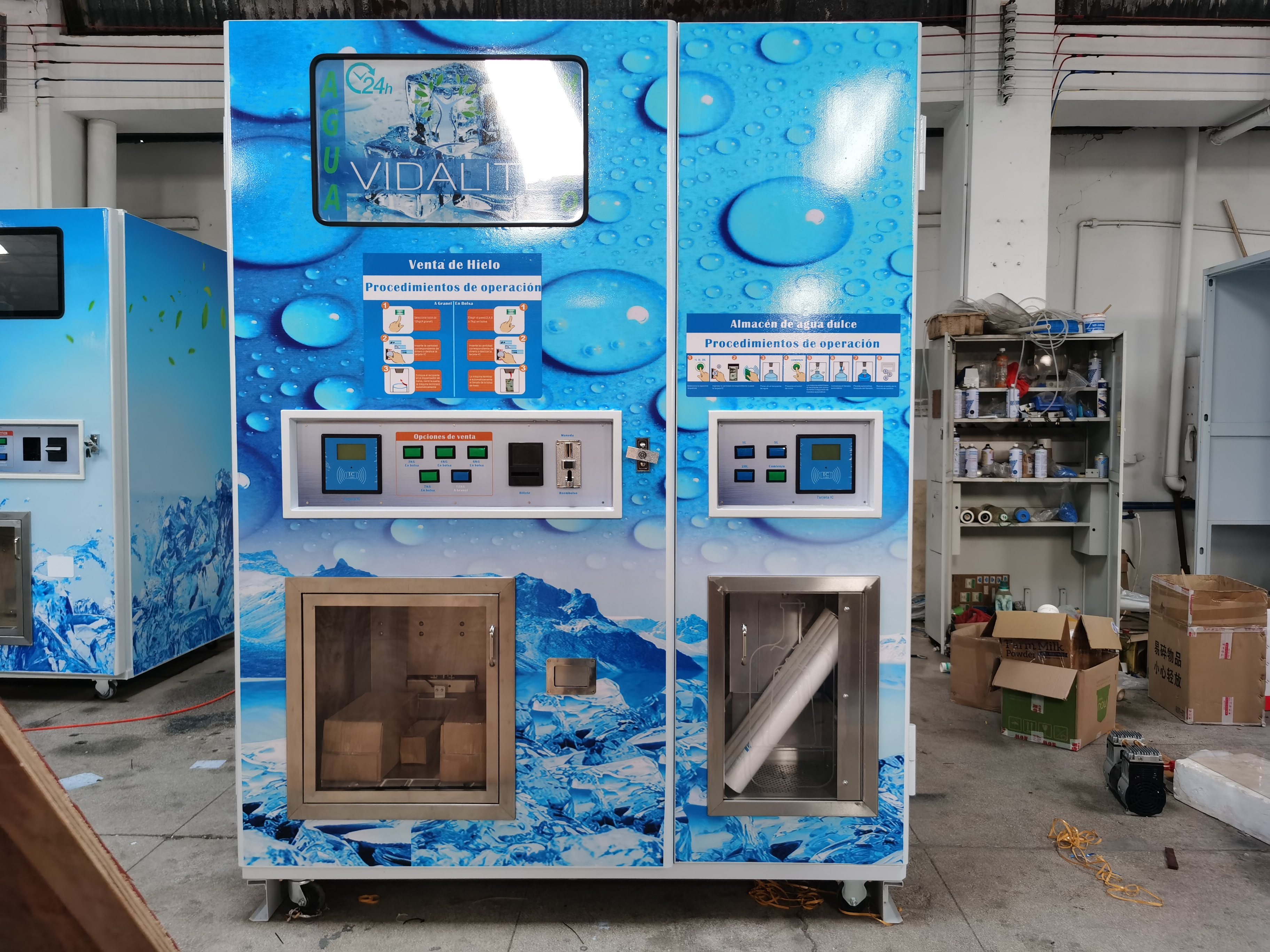 Combo Ice & Water Vending Machine/Automatic Ice & Water Dispenser