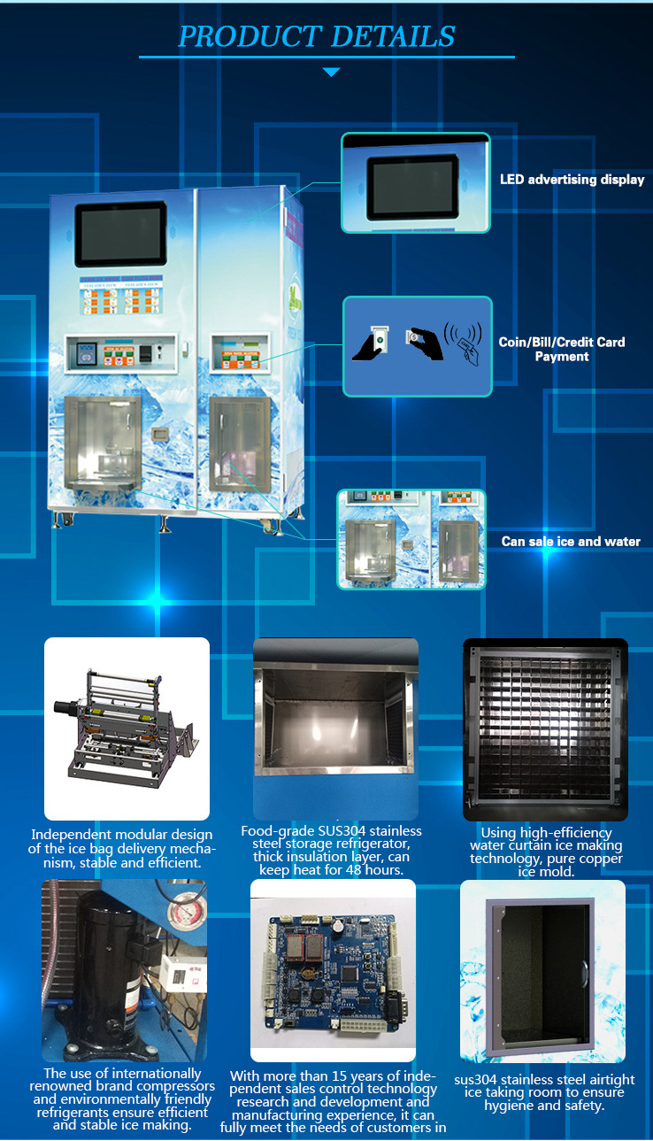 Combo Ice & Water Vending Machine/Automatic Ice & Water Dispenser