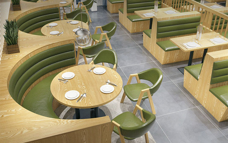 Restaurant furniture manufacture cafe fast food booth seating half circle restaurant sofa round restaurant booth