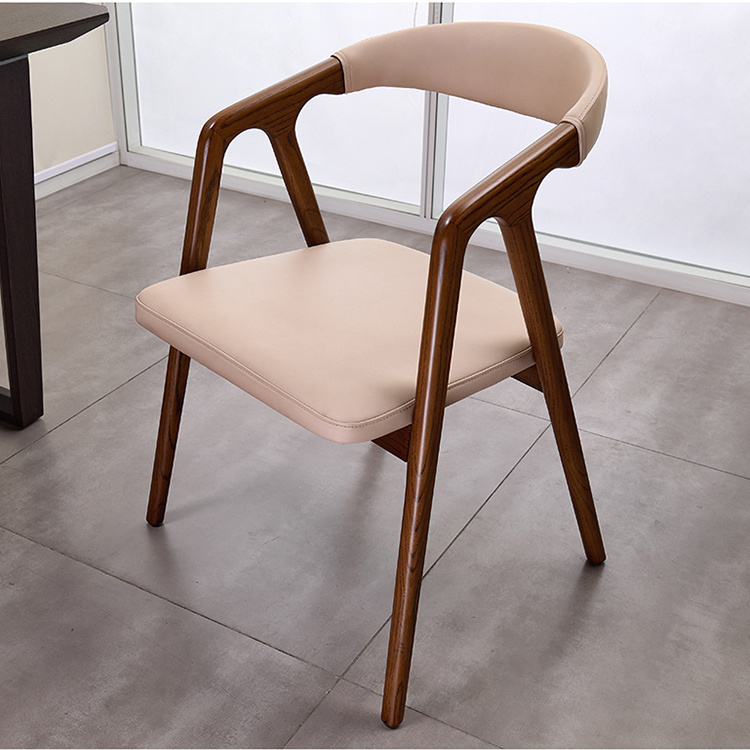 Customized dining chairs Nordic solid wood armrest simple restaurant dining chair