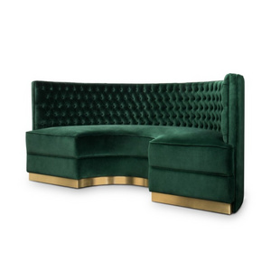 Green Round Sofa booths Tufted Belvet Restaurant Furniture Booth Seating